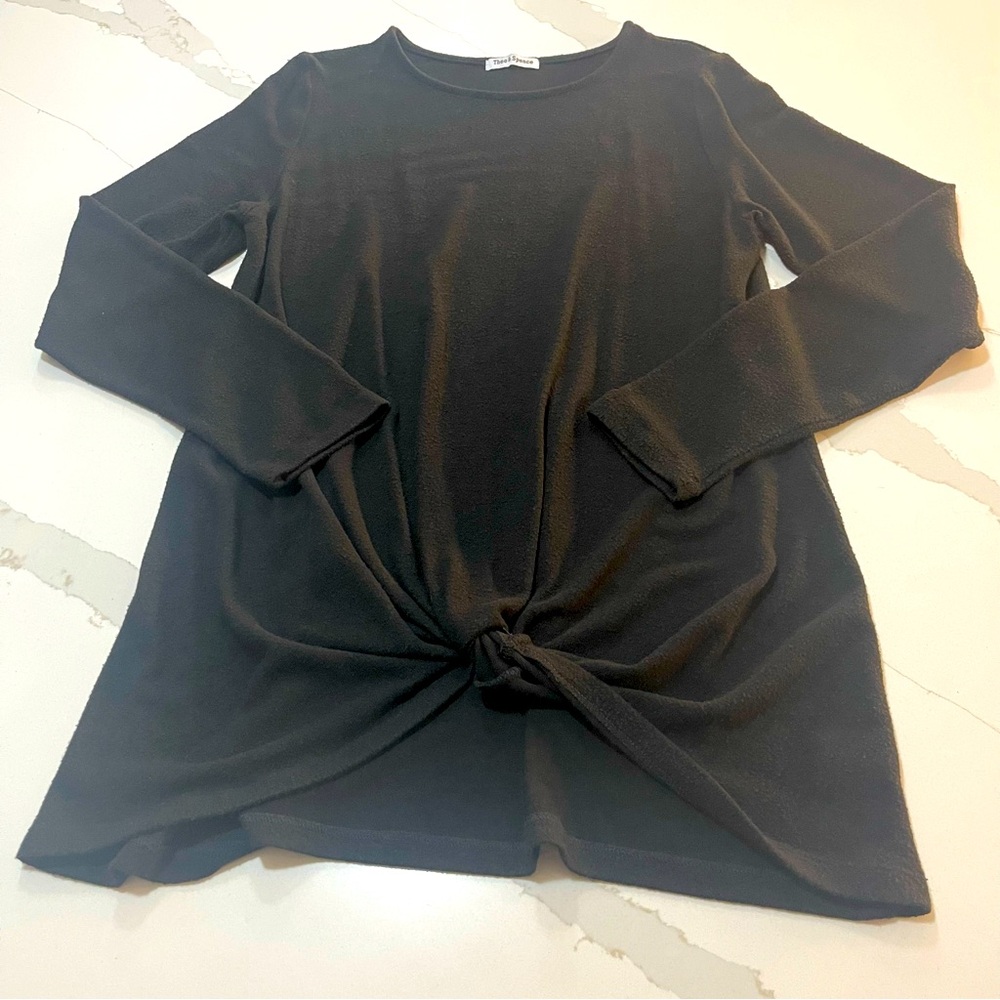 Theo & Spence black tunic twist front sweater dress